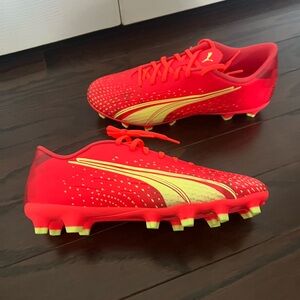 Puma Bright Red and Yellow Soccer Cleats
